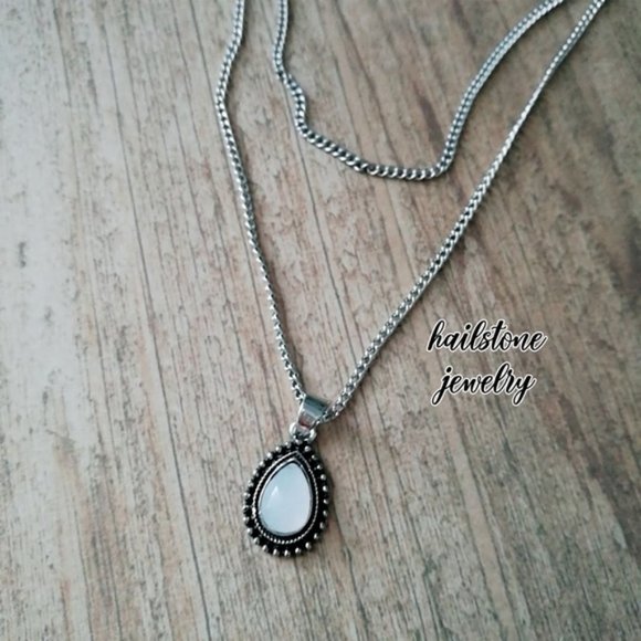 Layered Moonstone Necklace - Picture 6 of 7